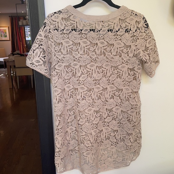 Wilfred beige eyelet crew neck tunic size S - Picture 2 of 4